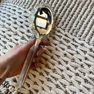 Vintage lucite hair brush with mirror